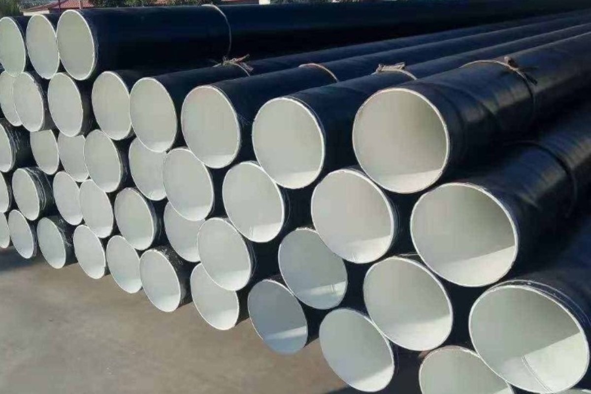Epoxy coated steel pipe with internal epoxy coating for water supply
