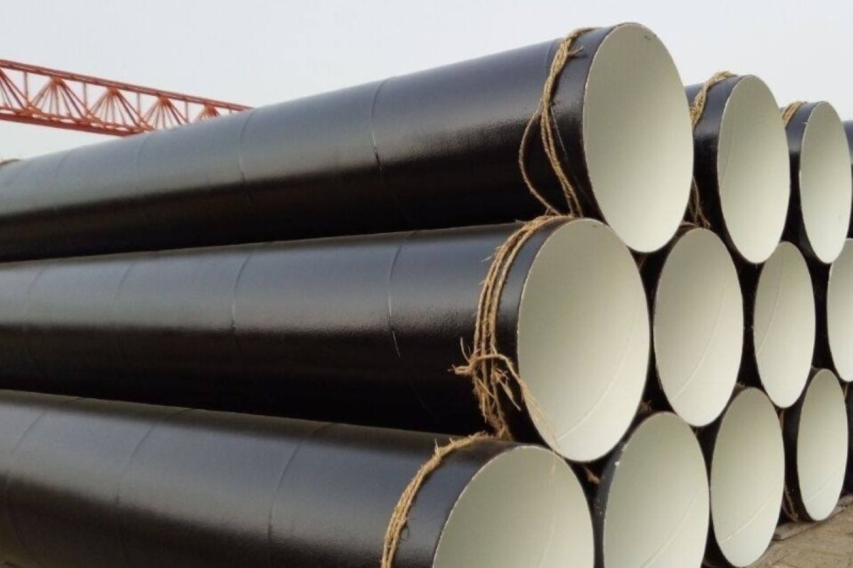 Epoxy coated steel pipe with internal epoxy coating for water supply